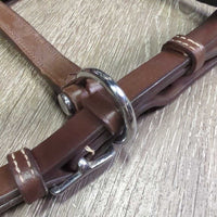 Padded Anatomical Leather & Nylon Halter, adj, snap, tag *new
