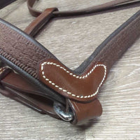 Padded Anatomical Leather & Nylon Halter, adj, snap, tag *new
