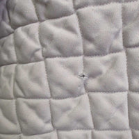 Quilt Jumper Baby Pad, "Spirit of the West Cup" *gc, clean, v. dingy, pilly, puckers, mnr hair, rubs, stains, hole, threads
