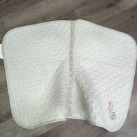 Quilt Jumper Baby Pad, "Spirit of the West Cup" *gc, clean, v. dingy, pilly, puckers, mnr hair, rubs, stains, hole, threads
