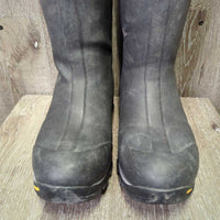 Tall Rubber Boots *gc/fair, scuffs, film, clean, peeling & cracking ankles, chipped/loose heels, older, stains, hairy
