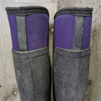 Tall Rubber Boots *gc/fair, scuffs, film, clean, peeling & cracking ankles, chipped/loose heels, older, stains, hairy
