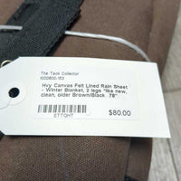Hvy Canvas Felt Lined Rain Sheet - Winter Blanket, 2 legs *like new, clean, older
