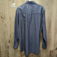 MENS LS Western Shirt *vgc, clean, mnr crinkles & seam puckers

