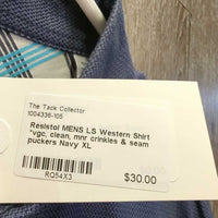 MENS LS Western Shirt *vgc, clean, mnr crinkles & seam puckers
