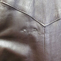 MENS Light Leather Vest, Snaps *vgc, clean, loose lining, mnr scuffs/rubs & pin holes
