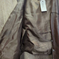MENS Light Leather Vest, Snaps *vgc, clean, loose lining, mnr scuffs/rubs & pin holes
