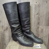 MENS Tall Soft Leather "Snake" Square Toe Western Boots, 2 Wood Foot Forms *vgc, older, clean, rubs, film
