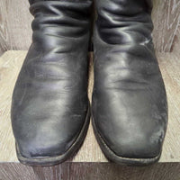 MENS Tall Soft Leather "Snake" Square Toe Western Boots, 2 Wood Foot Forms *vgc, older, clean, rubs, film
