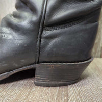 MENS Tall Soft Leather "Snake" Square Toe Western Boots, 2 Wood Foot Forms *vgc, older, clean, rubs, film
