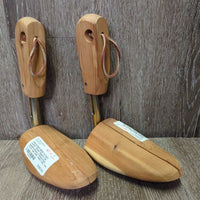 MENS Tall Soft Leather "Snake" Square Toe Western Boots, 2 Wood Foot Forms *vgc, older, clean, rubs, film
