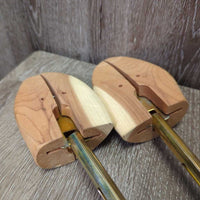 MENS Tall Soft Leather "Snake" Square Toe Western Boots, 2 Wood Foot Forms *vgc, older, clean, rubs, film
