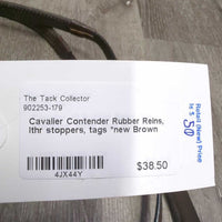Rubber Reins, lthr stoppers, tags *new

