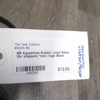 Rubber Lined Reins, lthr stoppers *new, tags

