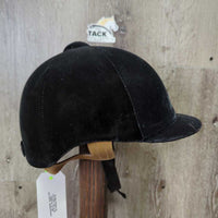 VINTAGE: DISPLAY ONLY Velvet Helmet, harness, tag, extra foam, 2 covers *new, older
