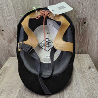 VINTAGE: DISPLAY ONLY Velvet Helmet, harness, tag, extra foam, 2 covers *new, older
