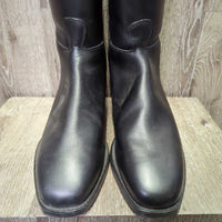 Dress Boots, Zips, tag *new. BROKEN ZIPPER-L, scratches
