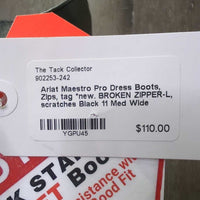 Dress Boots, Zips, tag *new. BROKEN ZIPPER-L, scratches
