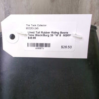 Lined Tall Rubber Riding Boots *new

