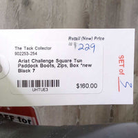 Square Toe Paddock Boots, Zips, Box *new
