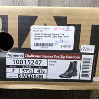 Square Toe Paddock Boots, Zips, Box *new
