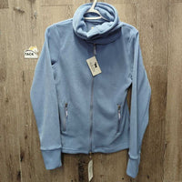 Velcro Cowl Neck Zip Up Sweater, tags *new, mnr pills
