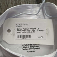 JUNIORS LS Show Shirt, Snap Collar *xc, older?, seam puckers

