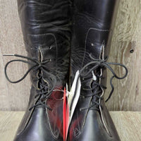 Thick Field Boots, Pull on *gc/vgc, rubs, clean, creases, inner stains, creases, replaced laces, older, scratches
