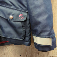Juniors Winter Jacket, Hood, "fur" trim, Zipper *vgc, mnr wrinkles & threads
