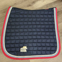 Quilt Jumper Pad, x4 piping *gc, clean, cut tabs, pilly, faded, mnr hair, rubs, stains
