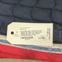 Quilt Jumper Pad, x4 piping *gc, clean, cut tabs, pilly, faded, mnr hair, rubs, stains
