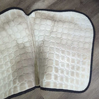 Quilt Dressage Pad, bling, piping *gc, clean, cut tabs, stains, dirty, faded, hair, pilly, mnr puckers, rubs, bent bling
