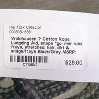 Cotton Rope Lungeing Aid, snaps *gc, mnr rubs, frays, stretched, hair, dirt & snags/frays
