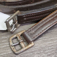 Narrow Nylon Lined Stirrup Leathers *gc/fair, v.rubbed, faded, zholes, scrapes, pulled nylon edges
