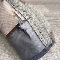 Closed Hind Skid Sport Boots, velcro *fair/gc, clean & dirty, faded, torn, velcro, threads, hairy, rubs, pills
