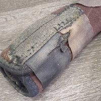 Closed Hind Skid Sport Boots, velcro *fair/gc, clean & dirty, faded, torn, velcro, threads, hairy, rubs, pills
