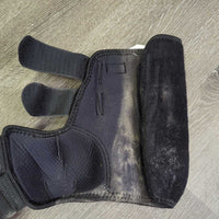 Closed Hind Skid Sport Boots, velcro *gc, mnr dirt, hair & stains
