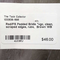 Rsd/FS Padded Bridle *vgc, clean, scraped edges, rubs
