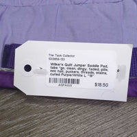 Quilt Jumper Saddle Pad, tabs *gc, clean, dingy, faded, pills, mnr hair, puckers, threads, stains, curled
