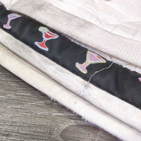 Quilt Jumper Pad, ribbon *fair, clean, dingy, stains, puckers, pilly, mnr hair, holey edges, threads, curled edges, rubs
