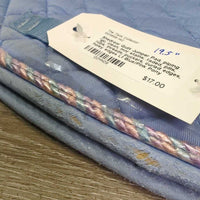 Quilt Jumper Pad, piping *gc, clean, mnr stains, faded, pills, rubs, threads, puckers, curled edges, holey edges
