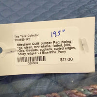 Quilt Jumper Pad, piping *gc, clean, mnr stains, faded, pills, rubs, threads, puckers, curled edges, holey edges
