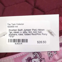 Quilt Jumper Pad, ribbon *gc, clean, v. pilly, lint, mnr hair, puckers, rubs, faded
