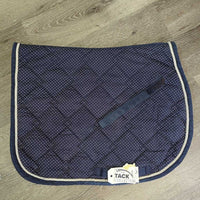 Quilt Jumper Pad, piping *gc/fair, clean, pilly, rubs, holey edges, mnr hair, threads, faded, puckers
