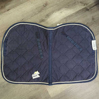 Quilt Jumper Pad, piping *gc/fair, clean, pilly, rubs, holey edges, mnr hair, threads, faded, puckers
