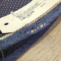 Quilt Jumper Pad, piping *gc/fair, clean, pilly, rubs, holey edges, mnr hair, threads, faded, puckers
