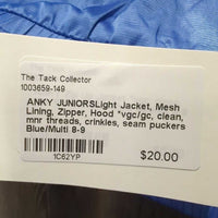 JUNIORSLight Jacket, Mesh Lining, Zipper, Hood *vgc/gc, clean, mnr threads, crinkles, seam puckers
