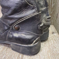 Field Boots, Zips *gc, v.rubbed, clean, v.faded, residue, v.scuffed, stretched els, toe dents
