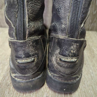 Field Boots, Zips *gc, v.rubbed, clean, v.faded, residue, v.scuffed, stretched els, toe dents
