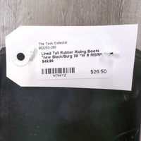 Lined Tall Rubber Riding Boots *new
